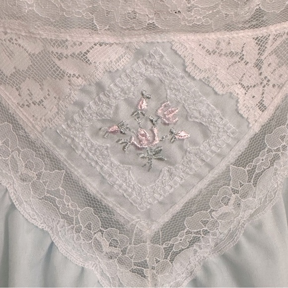 Vintage Sears Powder Blue Lace Nightgown Cottagecore Soft Girl Y2K Sleepwear M/L - Picture 14 of 14